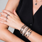 Intertwined Roman Numerals Bracelet - Silver