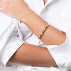 Aqua Stone Bracelet Plated in 18K Gold