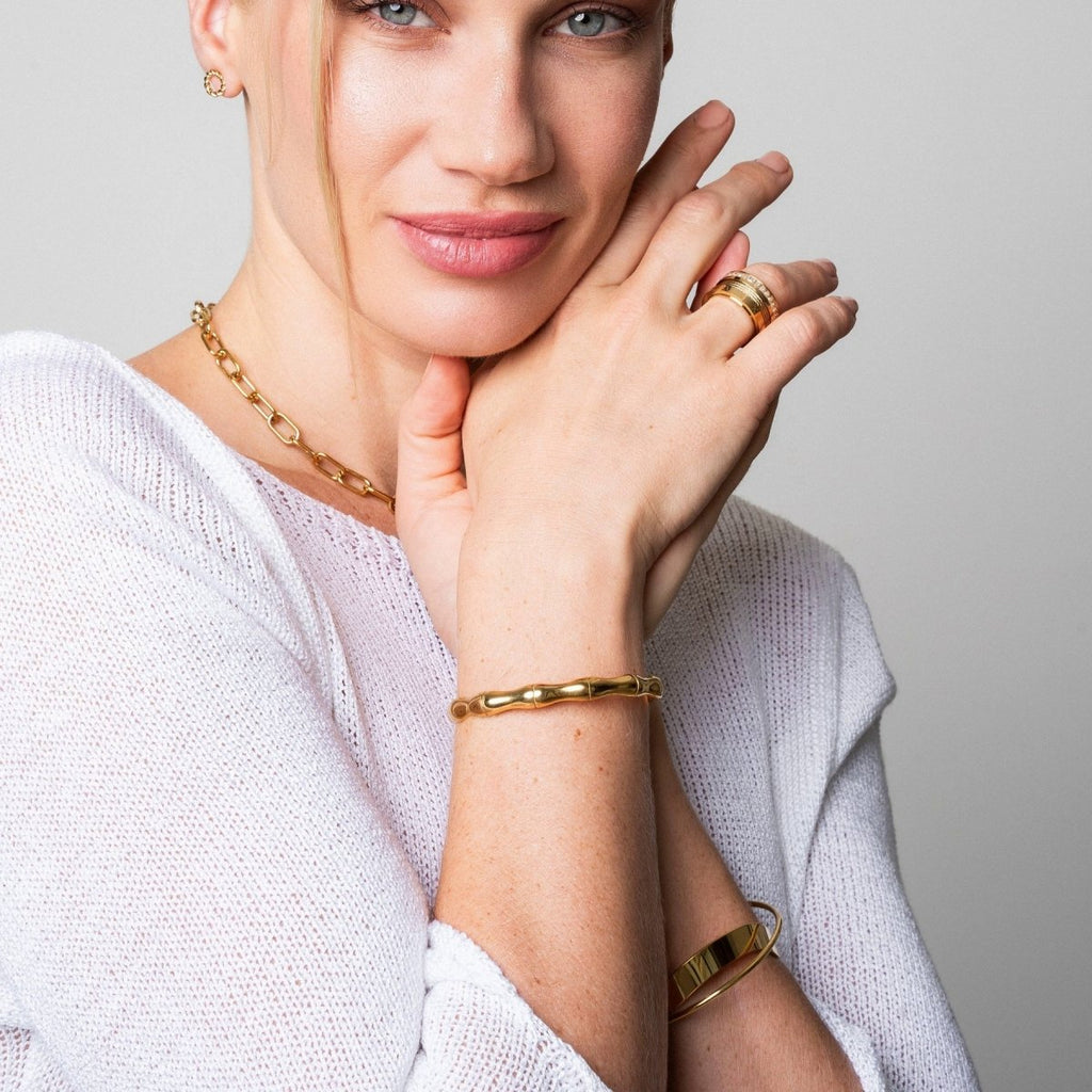 Bamboo Bracelet Plated in 18k Gold