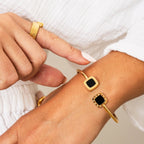 Bella Onyx Bracelet Plated in 18k Gold