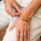 Bracelet Black Studs Plated in 18k Gold