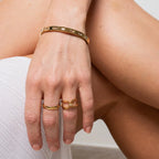Carved Bracelet Plated in 18k Gold