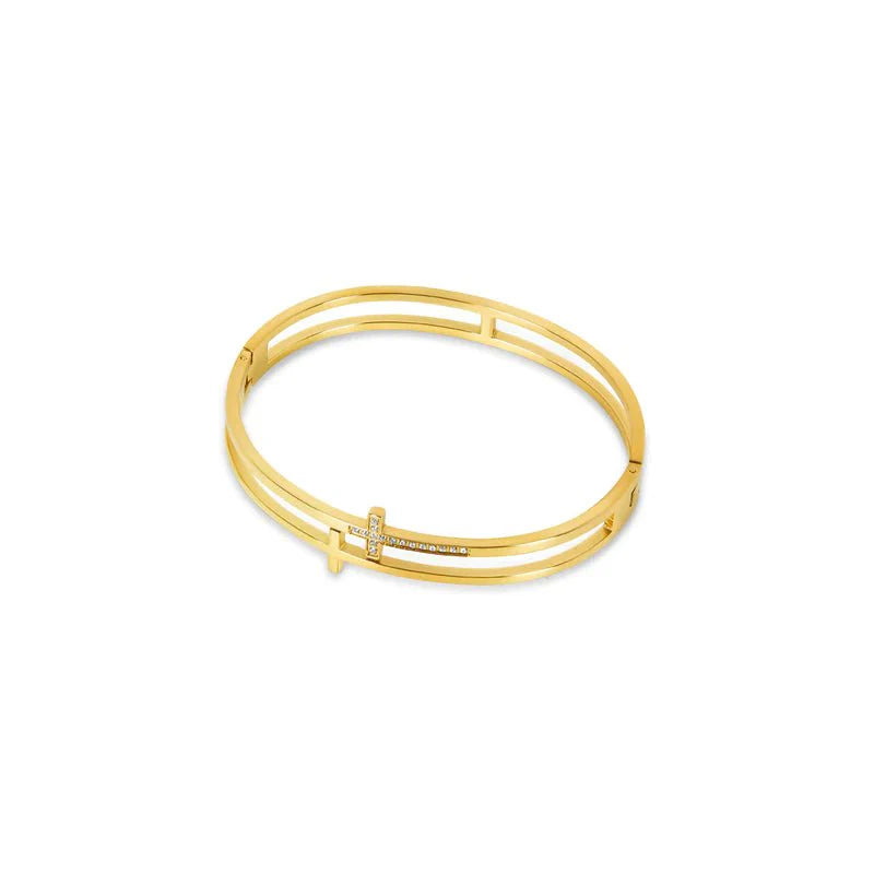 Gold-Plated Cross Bracelet