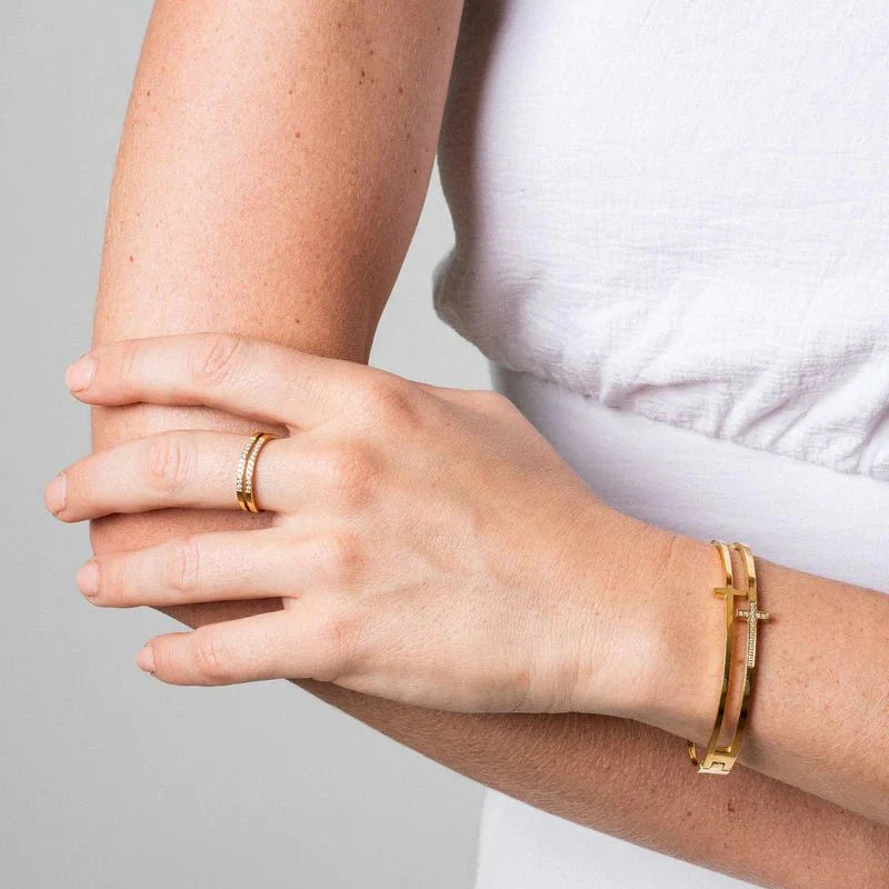 Gold-Plated Cross Bracelet