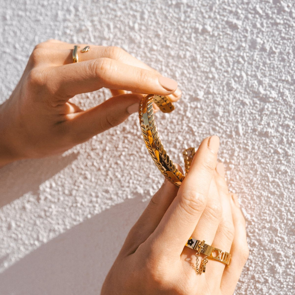 Gold Leaf Bracelet Plated in 18k Gold