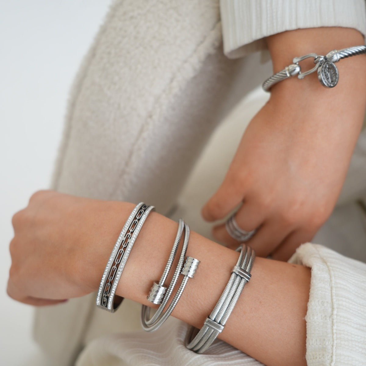 Ivy Stone Crystal Bracelet - Silver