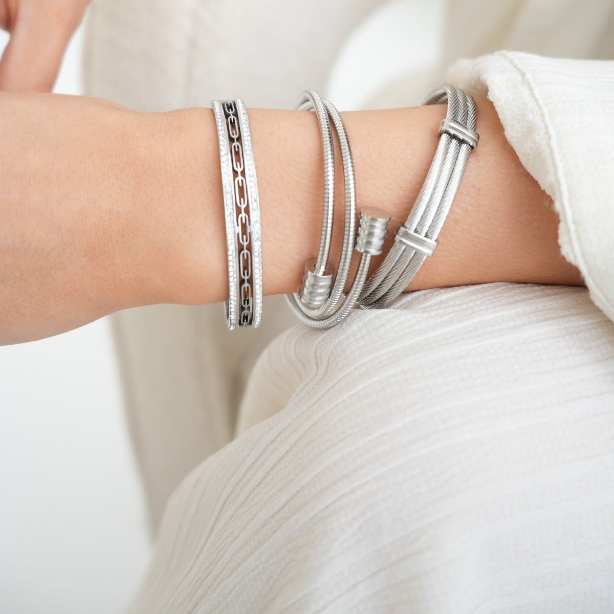 Ivy Stone Crystal Bracelet - Silver