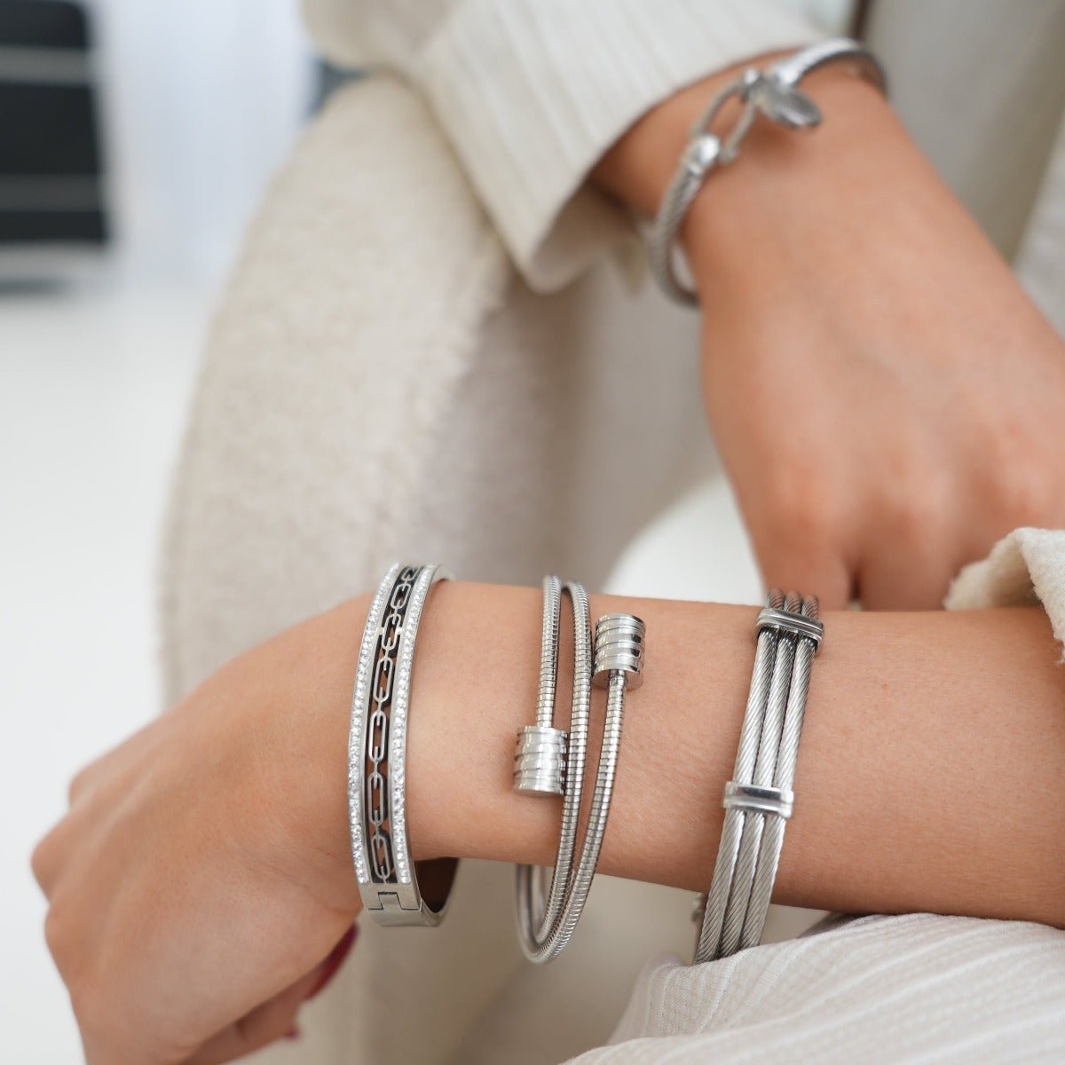 Ivy Stone Crystal Bracelet - Silver