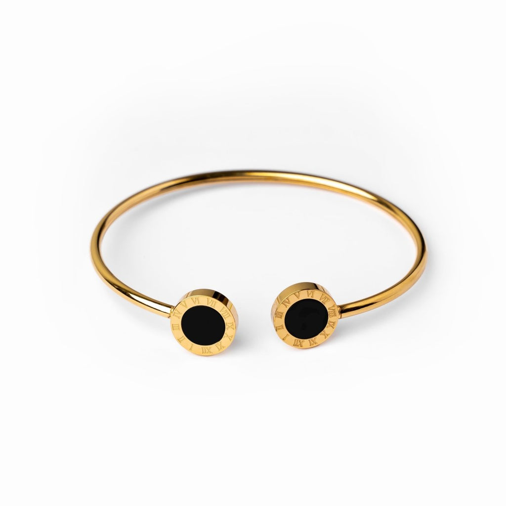 Onyx Bracelet Plated in 18K Gold