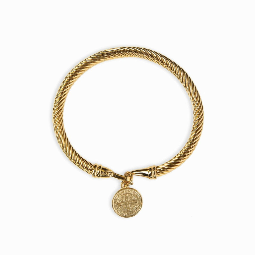 St. Benedict Pendant Bracelet Gold Plated 18K
