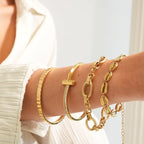 T-Bar Elegance Bracelet Plated in 18k Gold