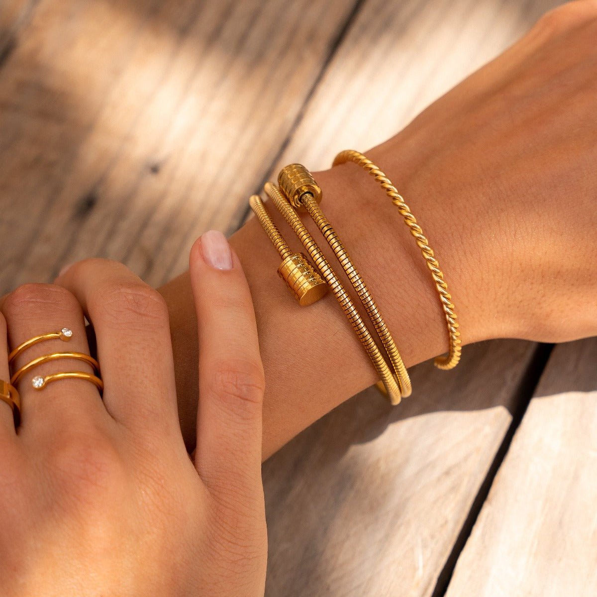Twist Bracelet Plated in 18K Gold