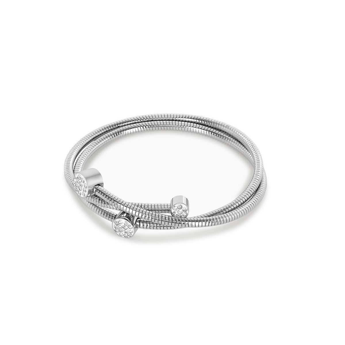 Spiral Bracelet Crystals - Silver