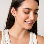 Black Diamond Hoop Earring - Silver