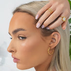 Wavy Texture Hoop Earring Plated in 18k Gold