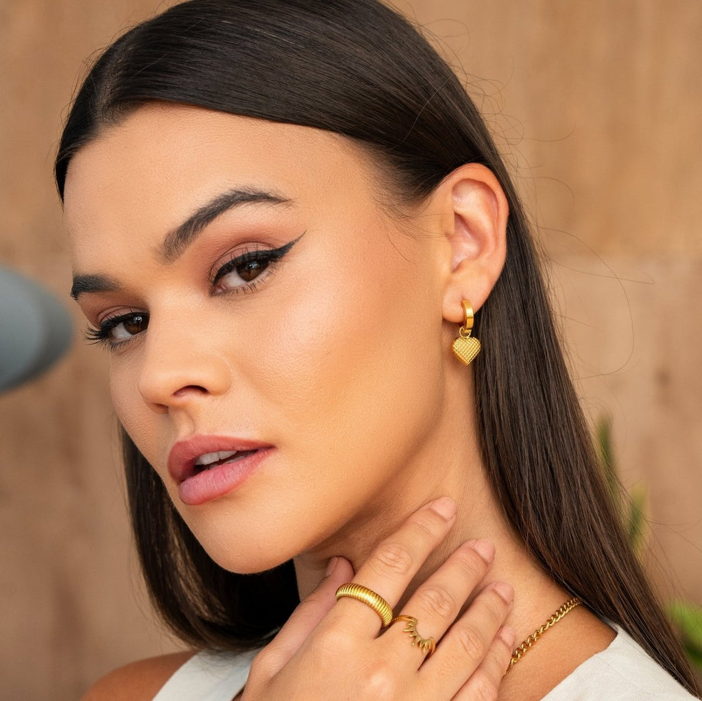 Love Hoop Earring Plated in 18K Gold