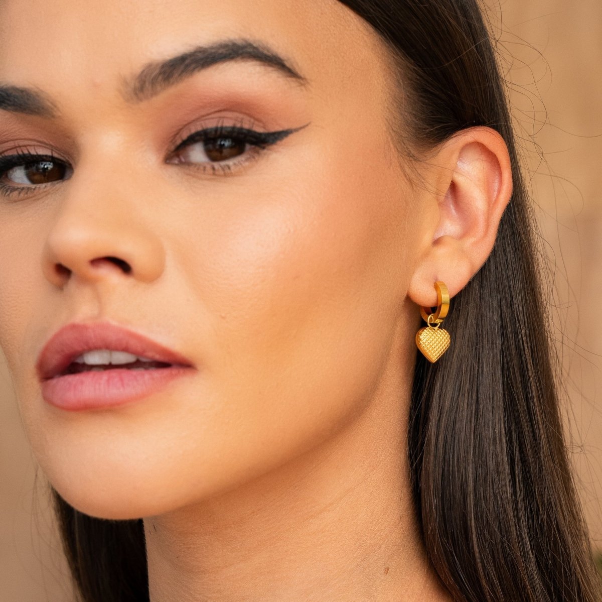Love Hoop Earring Plated in 18K Gold