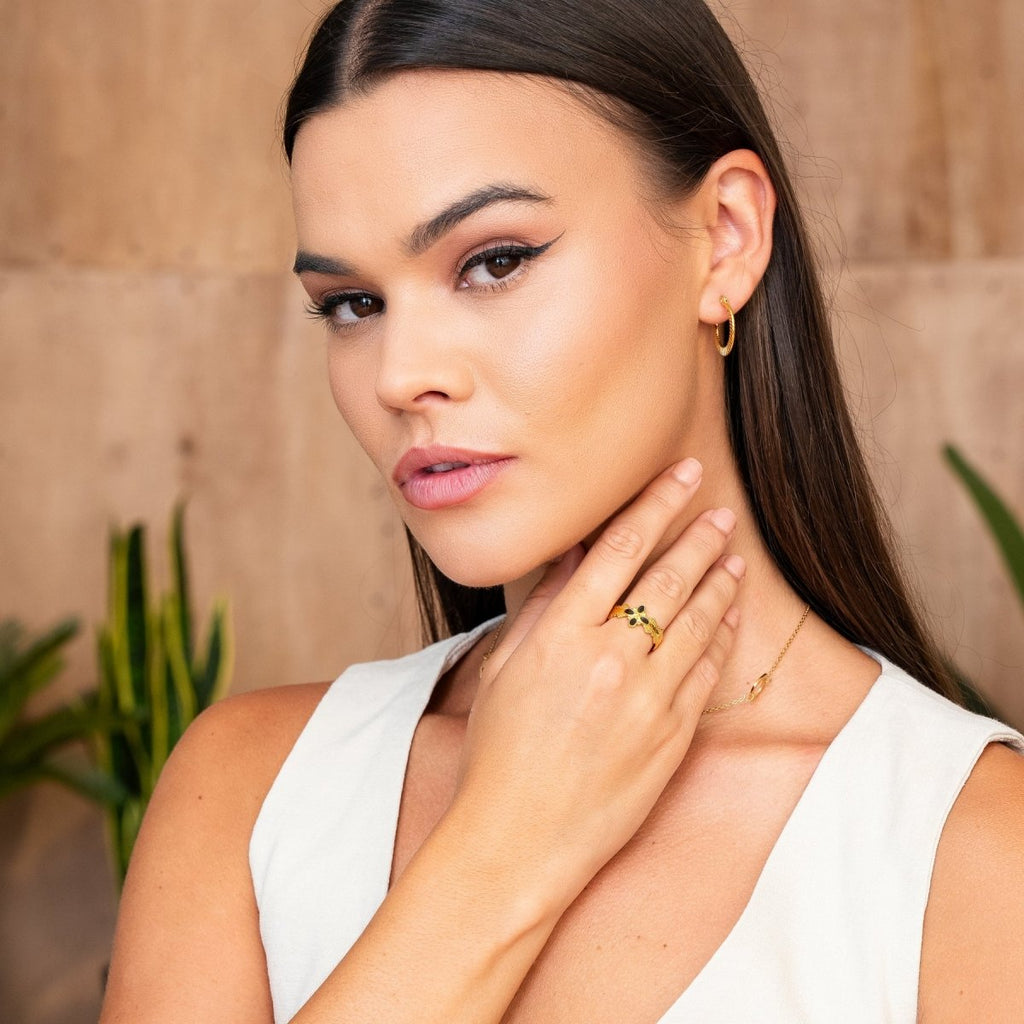 Catania Hoop Earring Plated in 18K Gold