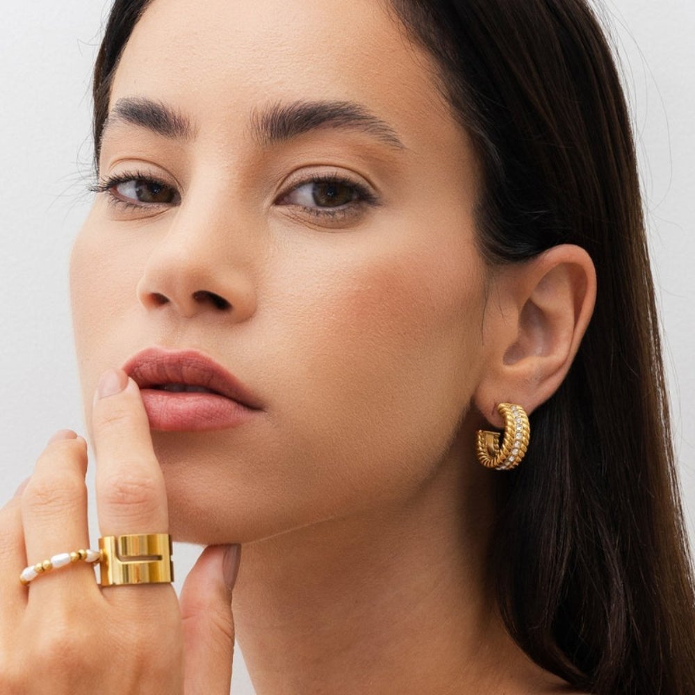 Gold Plated Hoop Earring 18k