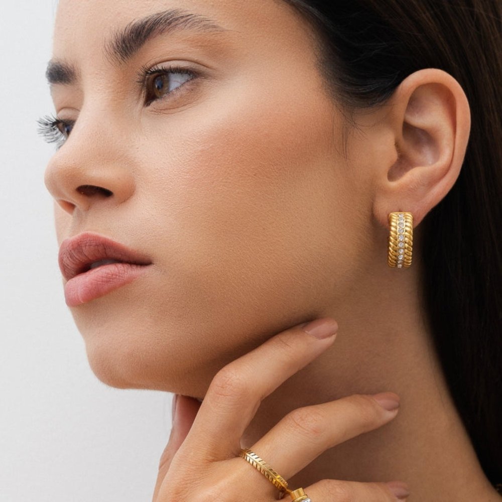 Gold Plated Hoop Earring 18k