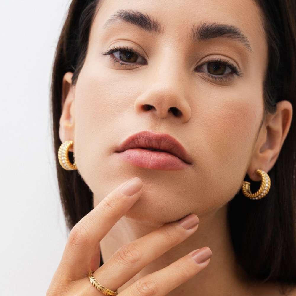 Gold Plated Hoop Earring 18k