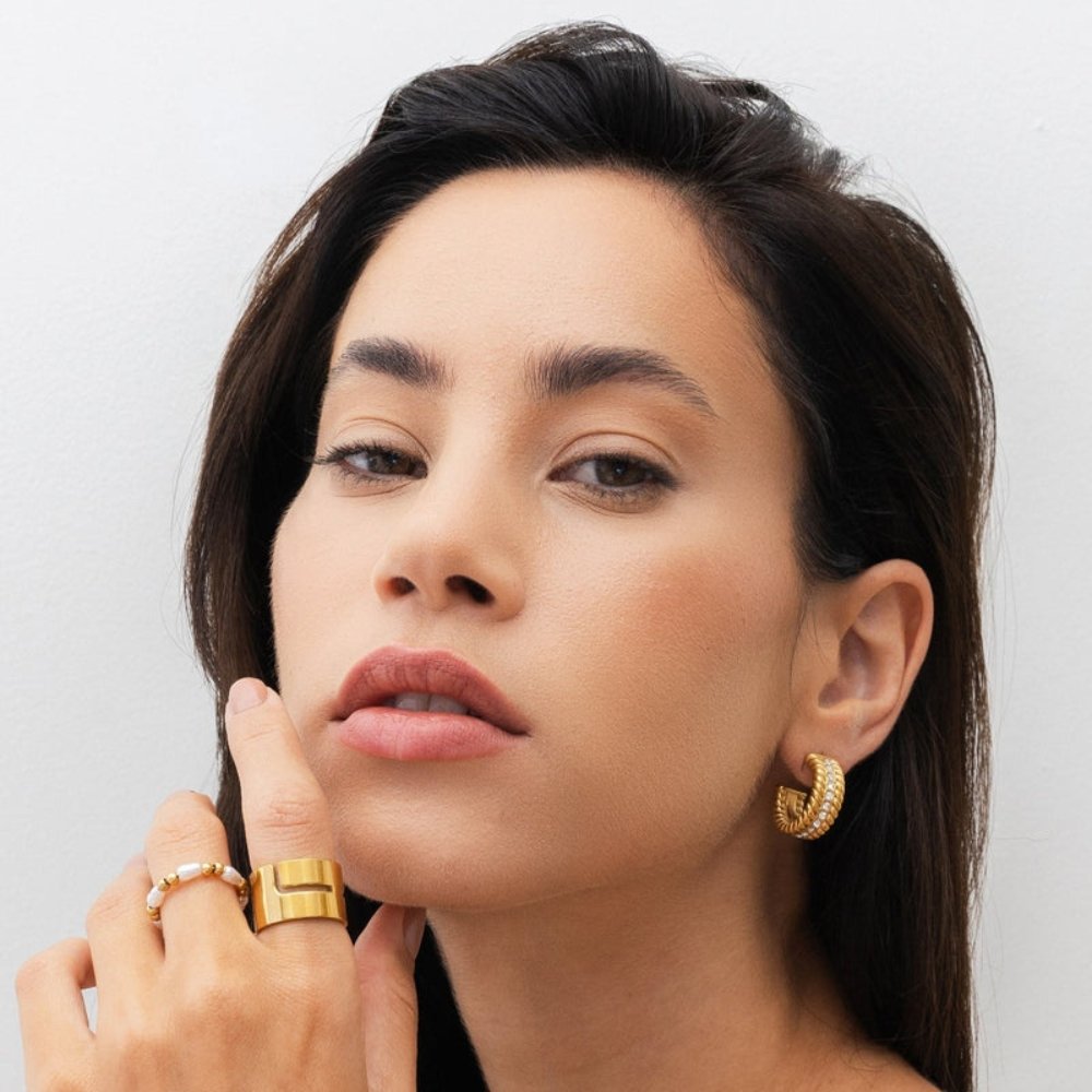 Gold Plated Hoop Earring 18k