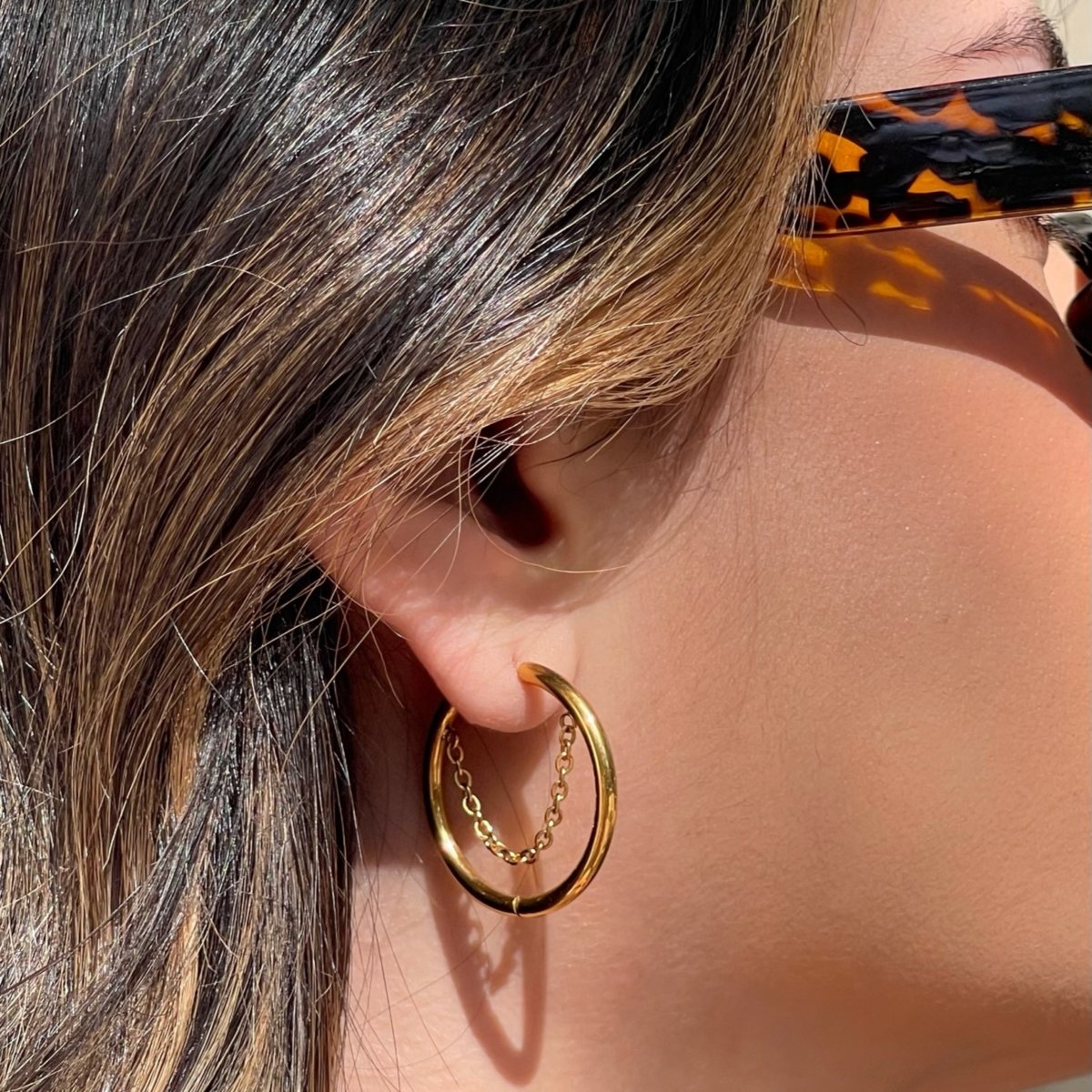 Gold-Plated Hoop Earring 18K