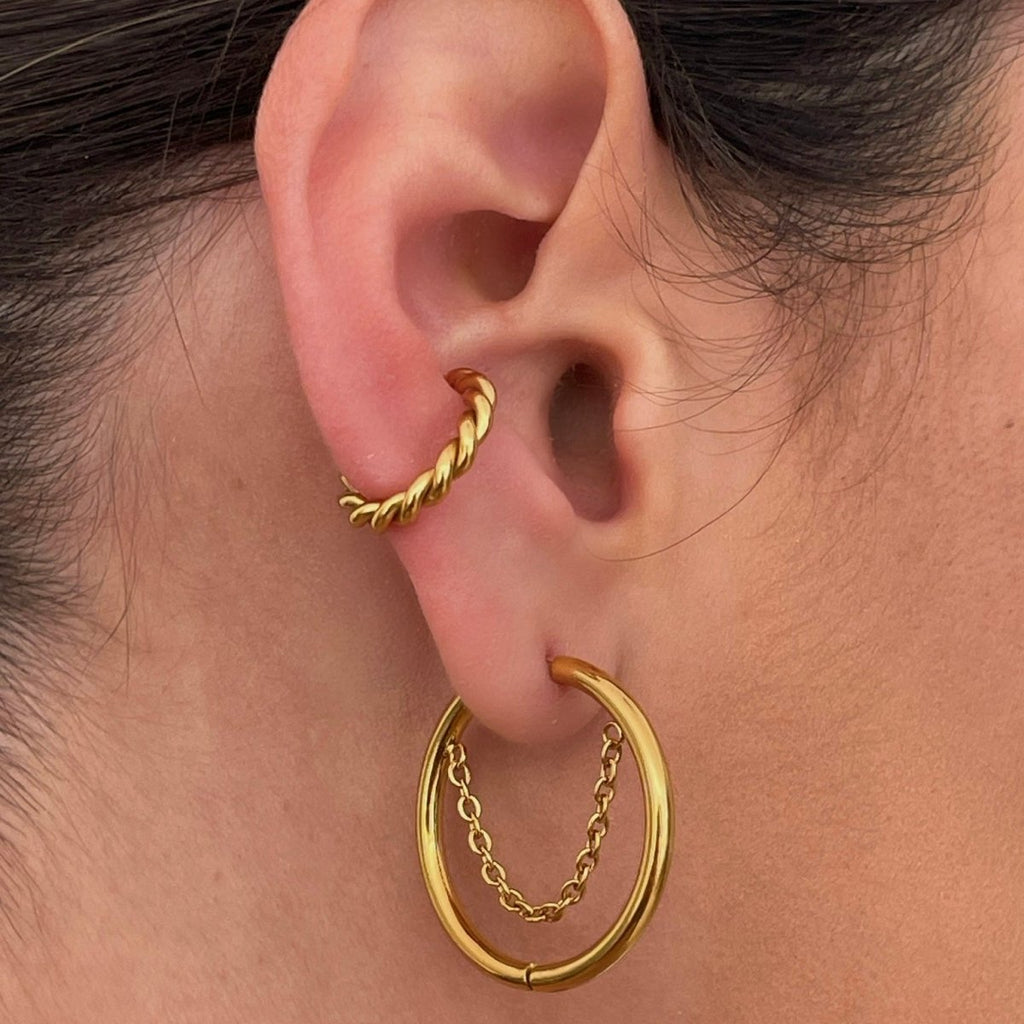 Gold-Plated Hoop Earring 18K