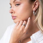 Textured Hoop Earring - Silver