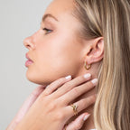 Textured Hoop Earring Plated in 18K Gold