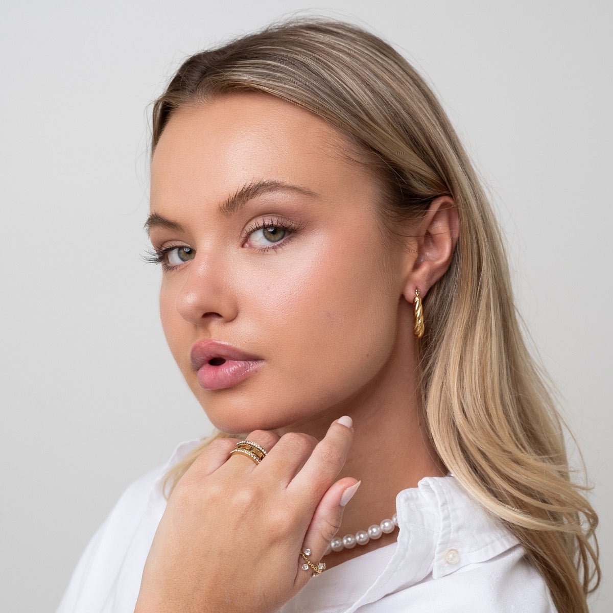 Twisted Hoop Earring Plated in 18K Gold