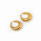 Gold Plated 18K Croissant Hoop Earring