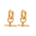 T-Bar Stud Earrings Plated in 18k Gold