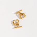T-Bar Stud Earrings Plated in 18k Gold