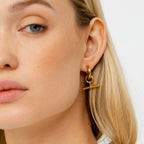 T-Bar Stud Earrings Plated in 18k Gold