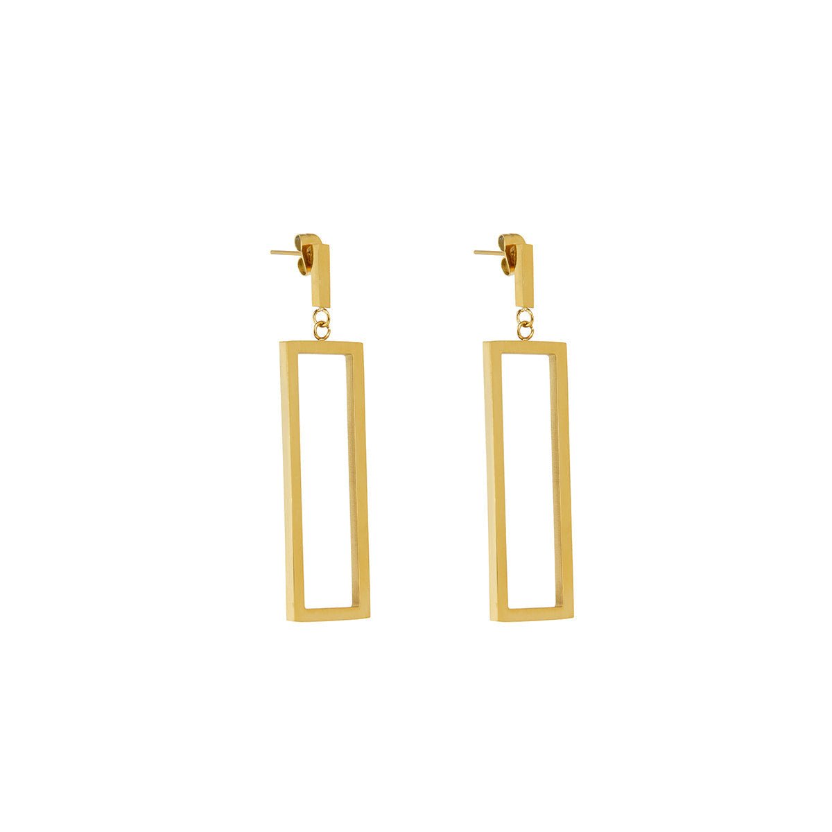Geometric Rectangular Diana Earring Plated in 18K Gold