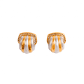 Crystal Dome Earring with Gold and Silver Mix