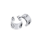 Rotating Earring Roman Numerals - Silver