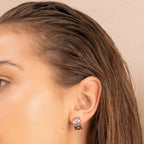 Rotating Earring Roman Numerals - Silver