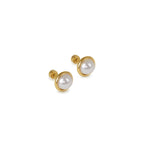 Solitary Pearl Earring Plated in 18K Gold