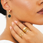 Noir Pendant Earring Plated in 18k Gold