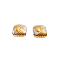 Spiral Square Earring with Gold and Silver Mix