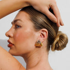Triad Shine Earring with Gold and Silver Plating Mix