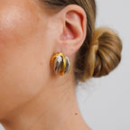 Twist Essence Earring with Gold and Silver Mix