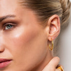 Madison Hoop Earrings Plated in 18k Gold