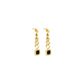 Lorenza Pendant Earrings Onyx Gold Plated 18k