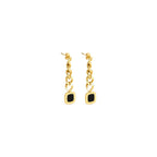 Lorenza Pendant Earrings Onyx Gold Plated 18k