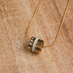 Triple Hoop Necklace with Roman Numerals Plated in 18k Gold
