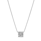 Triple Ring Roman Numeral Necklace - Silver