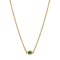 Emerald Aura Necklace Plated in 18K Gold